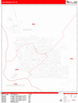 Lake Havasu City  Wall Map Red Line Style